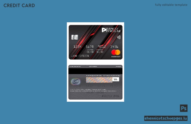 Portugal Banco Popular Bank Mastercard – Beispielvorschau